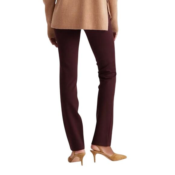 New Quince Petite Small 28" Ultra-Stretch Ponte Straight Leg Pant Burgundy - Picture 3 of 12